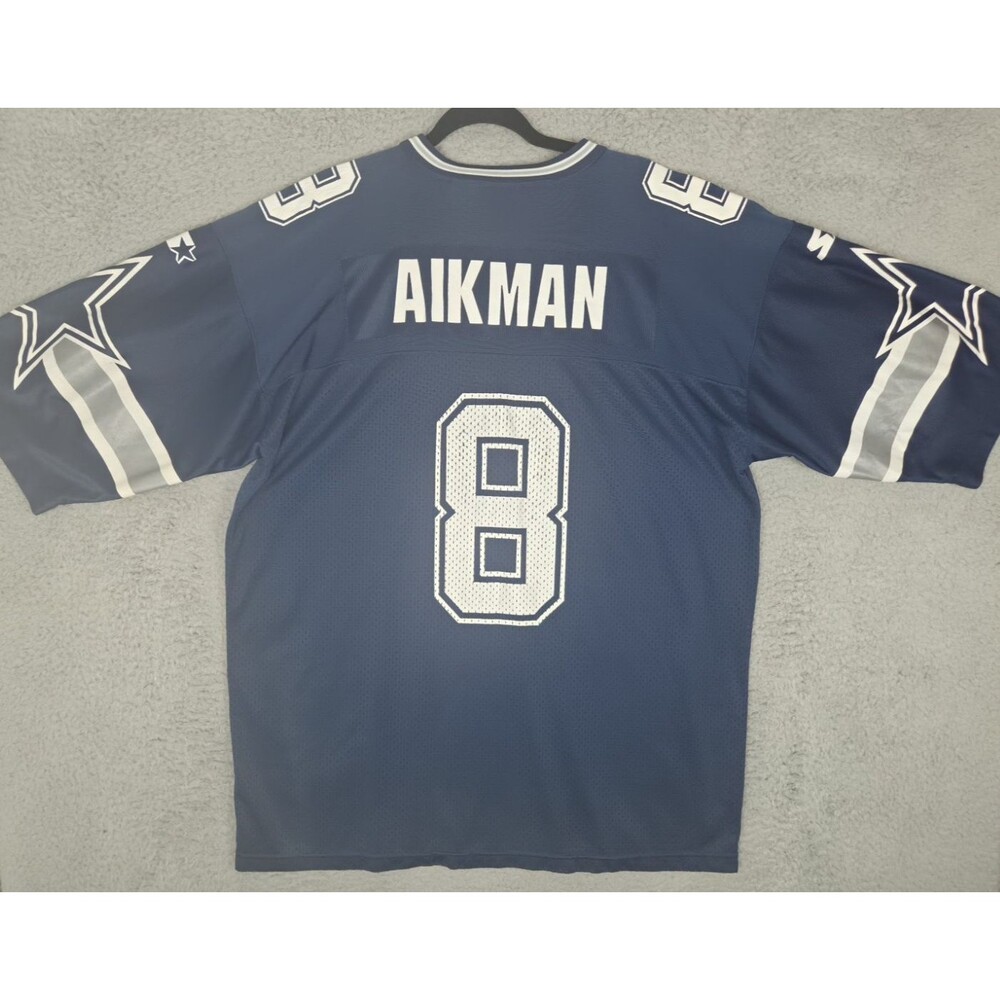 Vintage 90s Starter Jersey Troy Aikman #8 Dallas Cowboys Mens XL 50 Blue NFLRead
